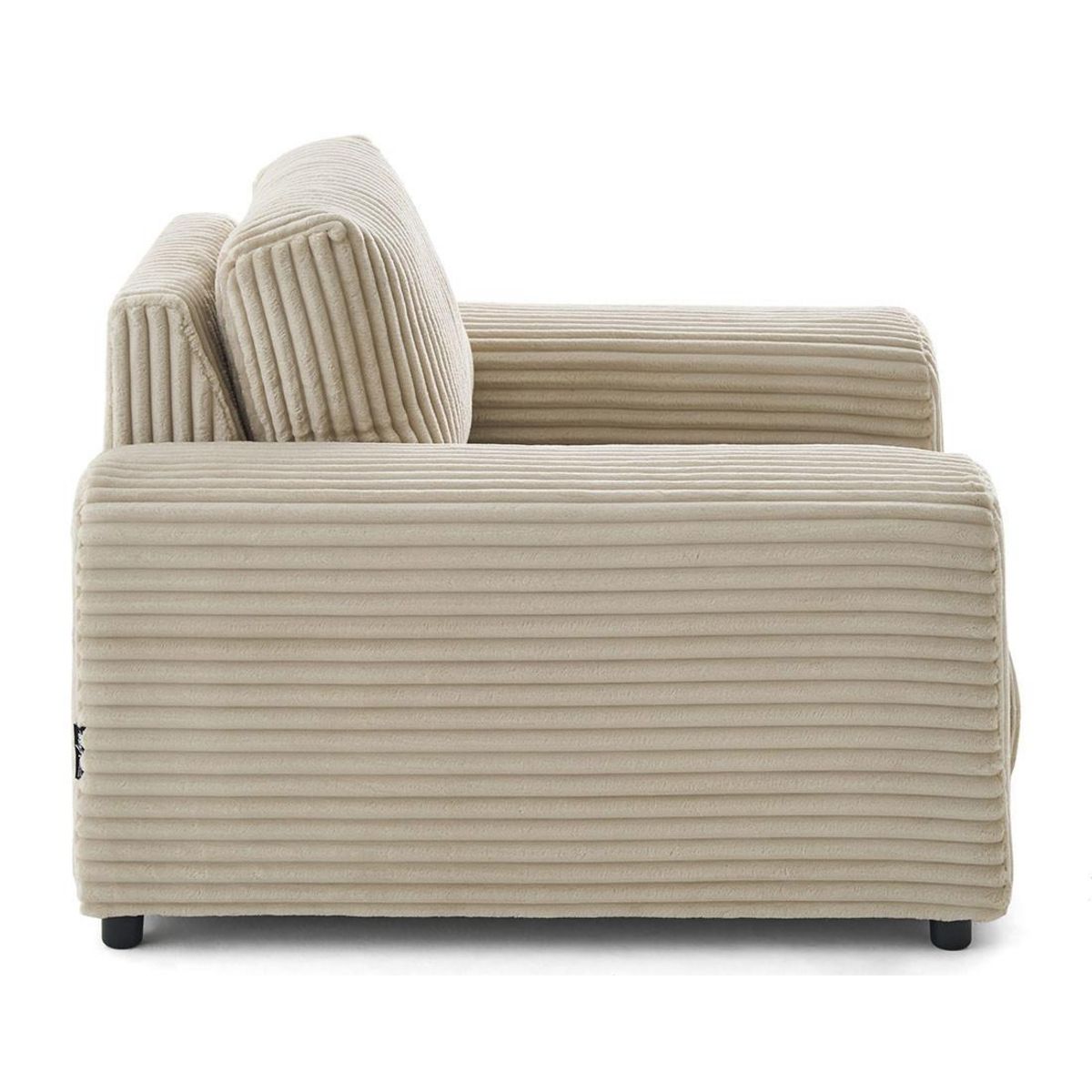 LISA DESIGN Garance - fauteuil en velours côtelé grosses côtes