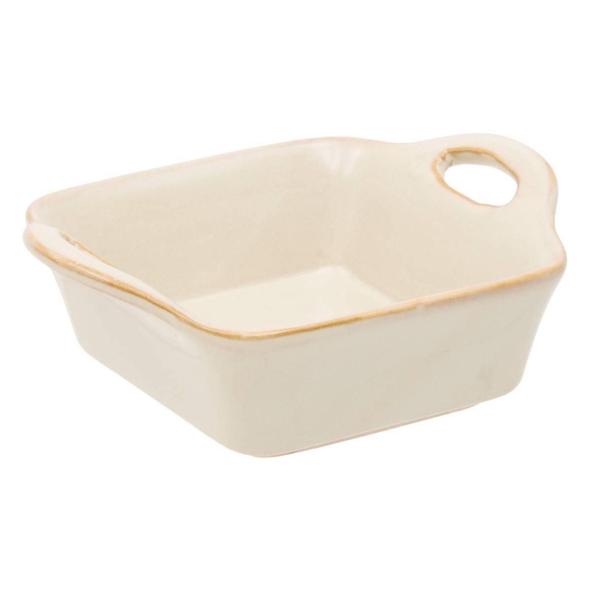 SECRET DE GOURMET Plat à Four Carré en Grès  Terre Inconnue  16cm Beige