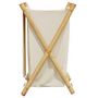 Voir la diapositive 5 : VIDAXL Panier a linge blanc creme 41,5x36x63,5 cm bambou