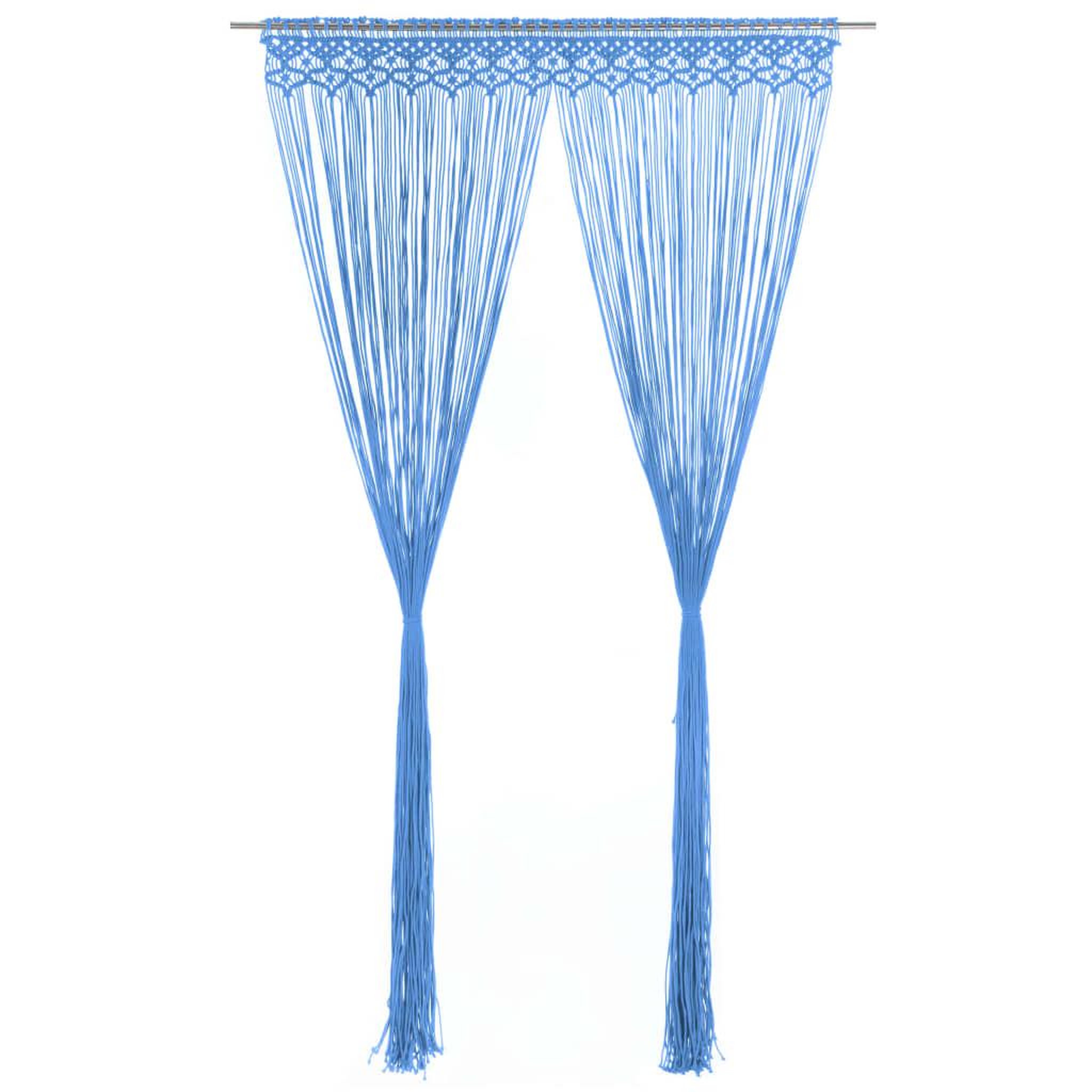 VIDAXL Rideau en macrame Bleu 140x240 cm Coton