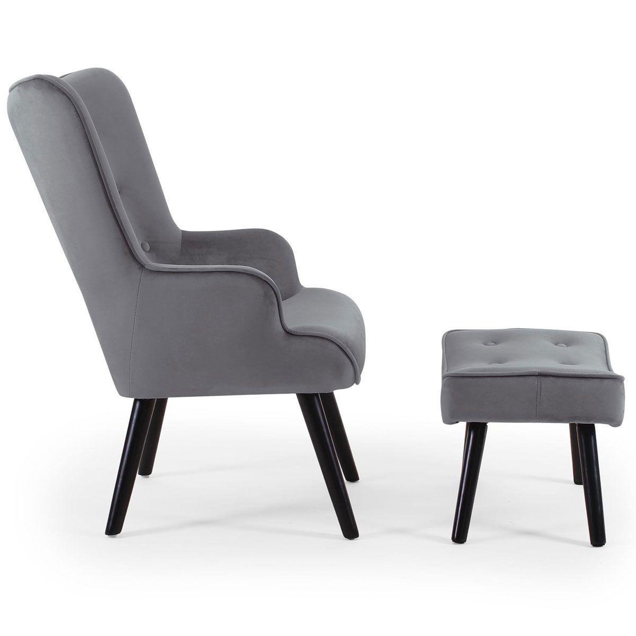 Voir la diapositive 3 : Paris Prix Fauteuil & pouf scandinave  nomi  100cm gris