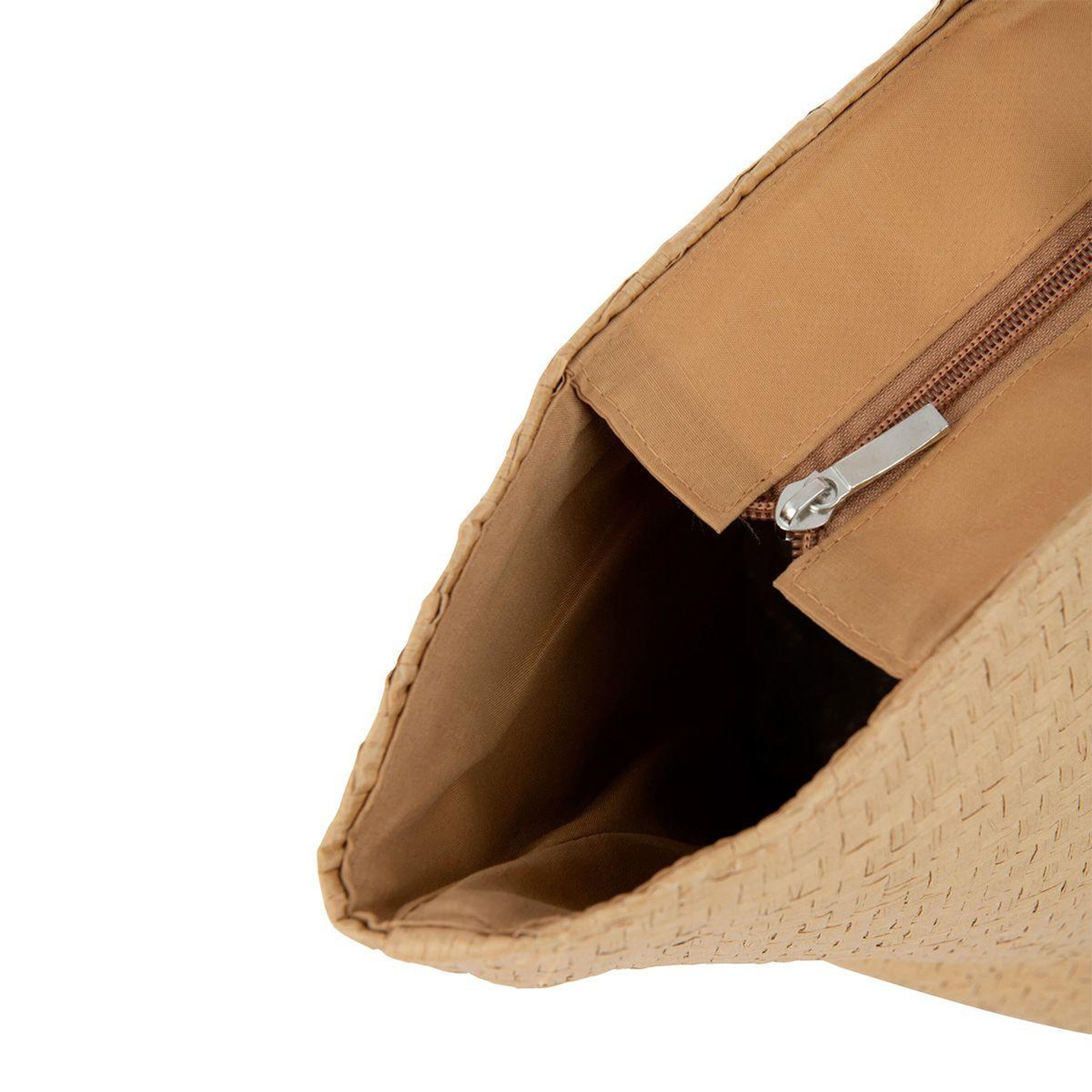 Voir la diapositive 2 : J-LINE Ensemble sac de plage & chapeau  coquillages  57cm naturel