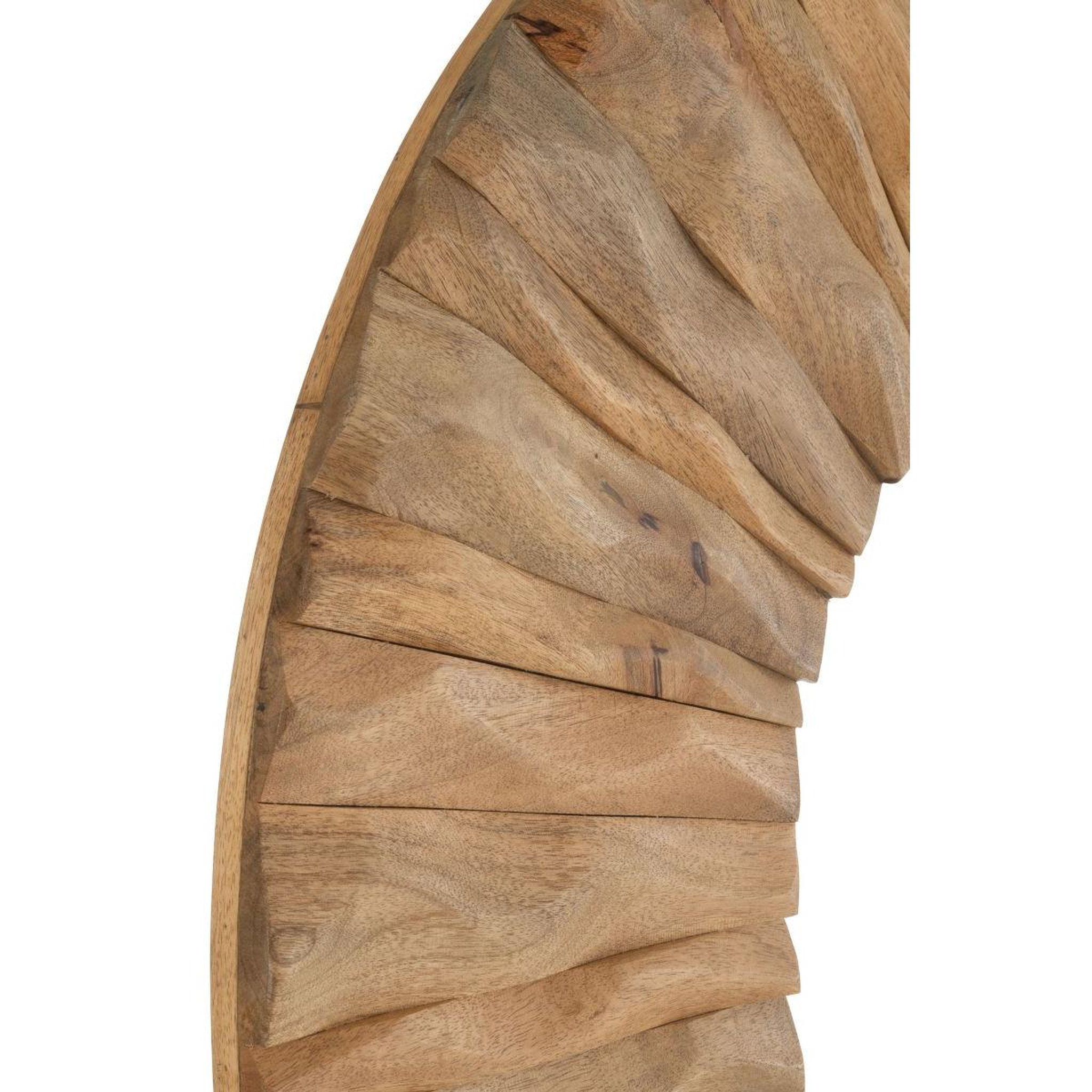 Voir la diapositive 3 : J-LINE Miroir Mural Ovale en Bois  Curve  152cm Naturel