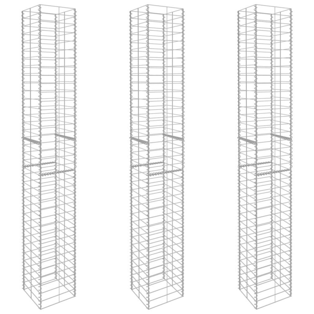 VIDAXL Paniers de gabion 3 pcs Acier galvanise 25x25x197 cm