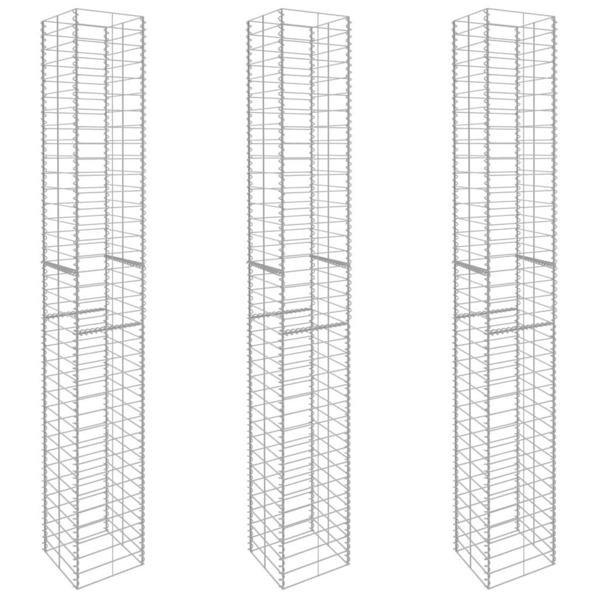 VIDAXL Paniers de gabion 3 pcs Acier galvanise 25x25x197 cm
