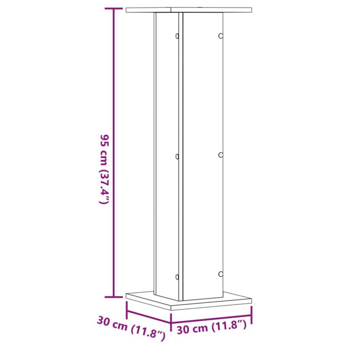 VIDAXL Supports pour plantes 2 pcs blanc 30x30x95 cm bois d'ingenierie