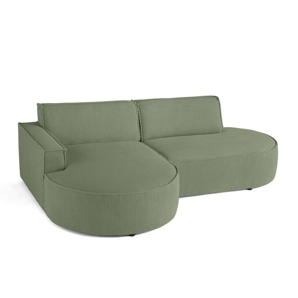 LISA DESIGN Spiaggia - canapé d'angle gauche - forme arrondie - 4 places - en velours côtelé