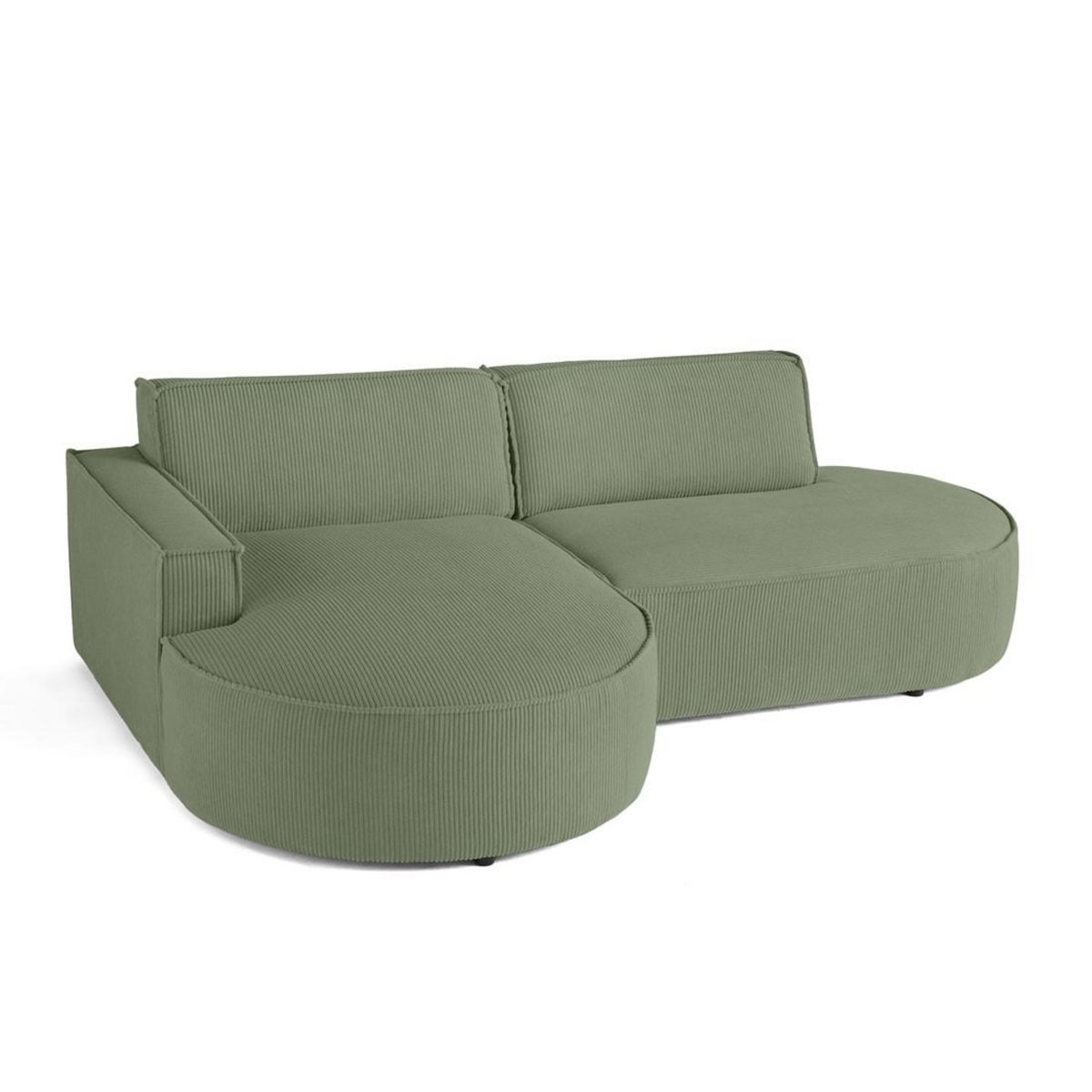 LISA DESIGN Spiaggia - canapé d'angle gauche - forme arrondie - 4 places - en velours côtelé