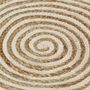 Voir la diapositive 4 : VIDAXL Tapis fait a la main Jute avec design de spirale Blanc 120 cm