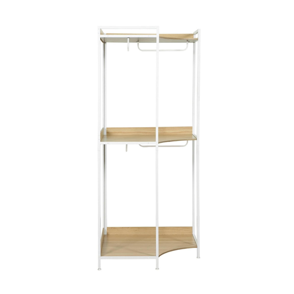 SWEEEK Module dressing d'angle blanc avec 4 penderies et 2 étagères. L 80 x P 80 x H 190 cm