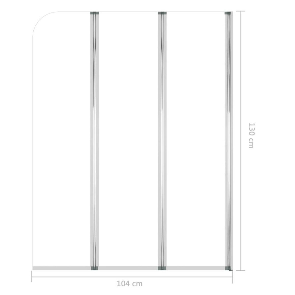 VIDAXL Enclos de bain 2 pcs 104x130 cm Verre trempe Transparent