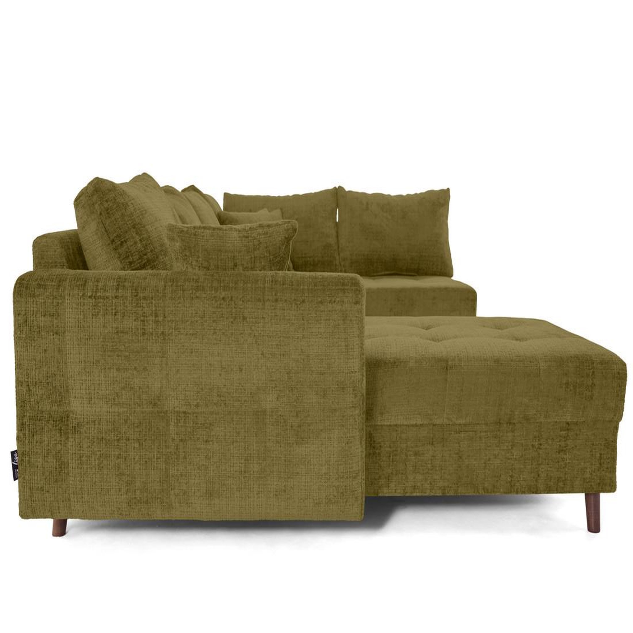 Voir la diapositive 5 : BEST MOBILIER Rune - canapé panoramique d'angle droit 7 places en velours texturé