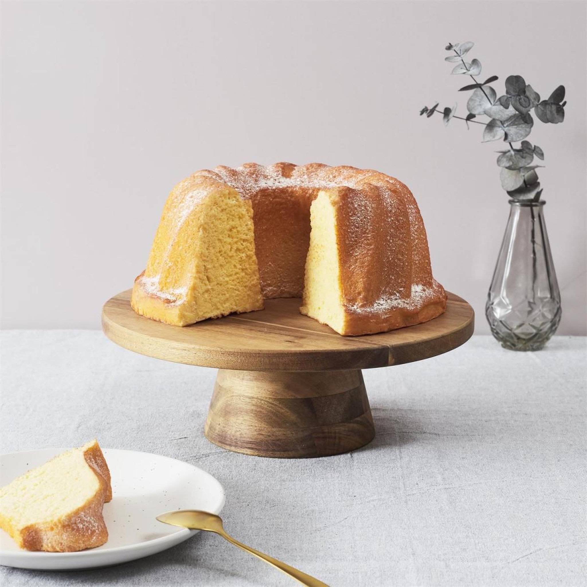 Voir la diapositive 2 : The Home Deco Factory Présentoir à Gâteau en Bois  Acacia  28cm Marron