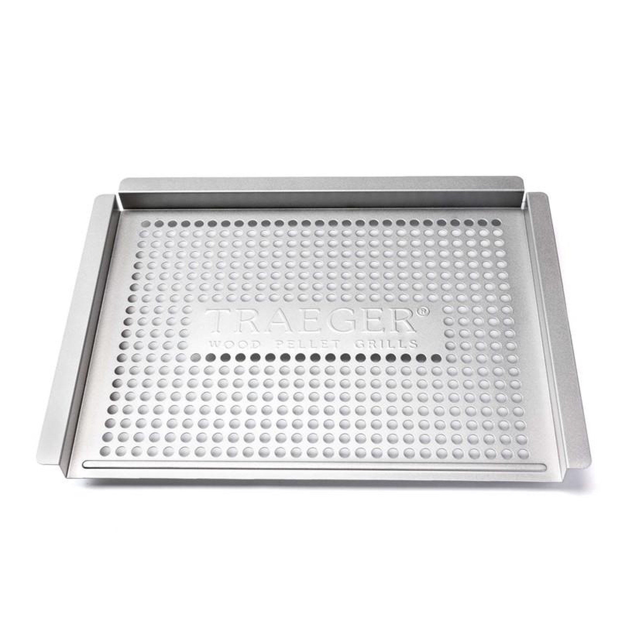 TRAEGER Panier de cuisson inox pour barbecue - bords surélevés - 40 x 29 cm - 1,10 kg