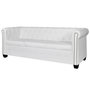 Voir la diapositive 3 : VIDAXL Canape Chesterfield a 2 places et a 3 places blanc