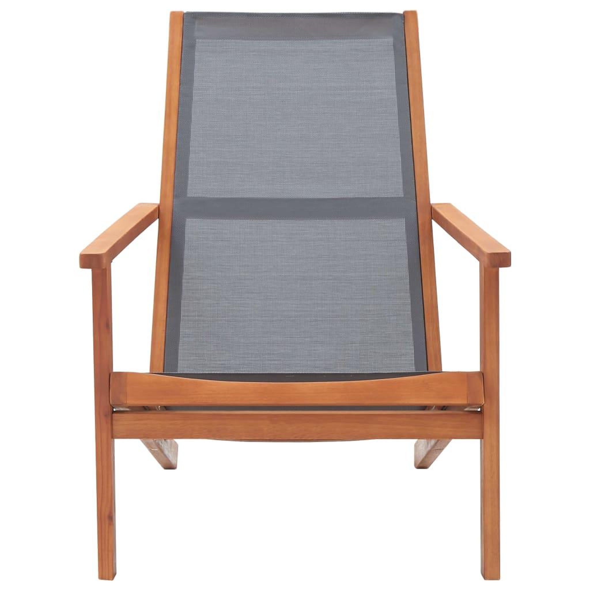 Voir la diapositive 2 : VIDAXL Chaise de jardin Gris Bois d'eucalyptus solide et textilene