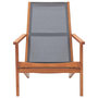 Voir la diapositive 2 : VIDAXL Chaise de jardin Gris Bois d'eucalyptus solide et textilene