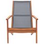 Voir la diapositive 2 : VIDAXL Chaise de jardin Gris Bois d'eucalyptus solide et textilene