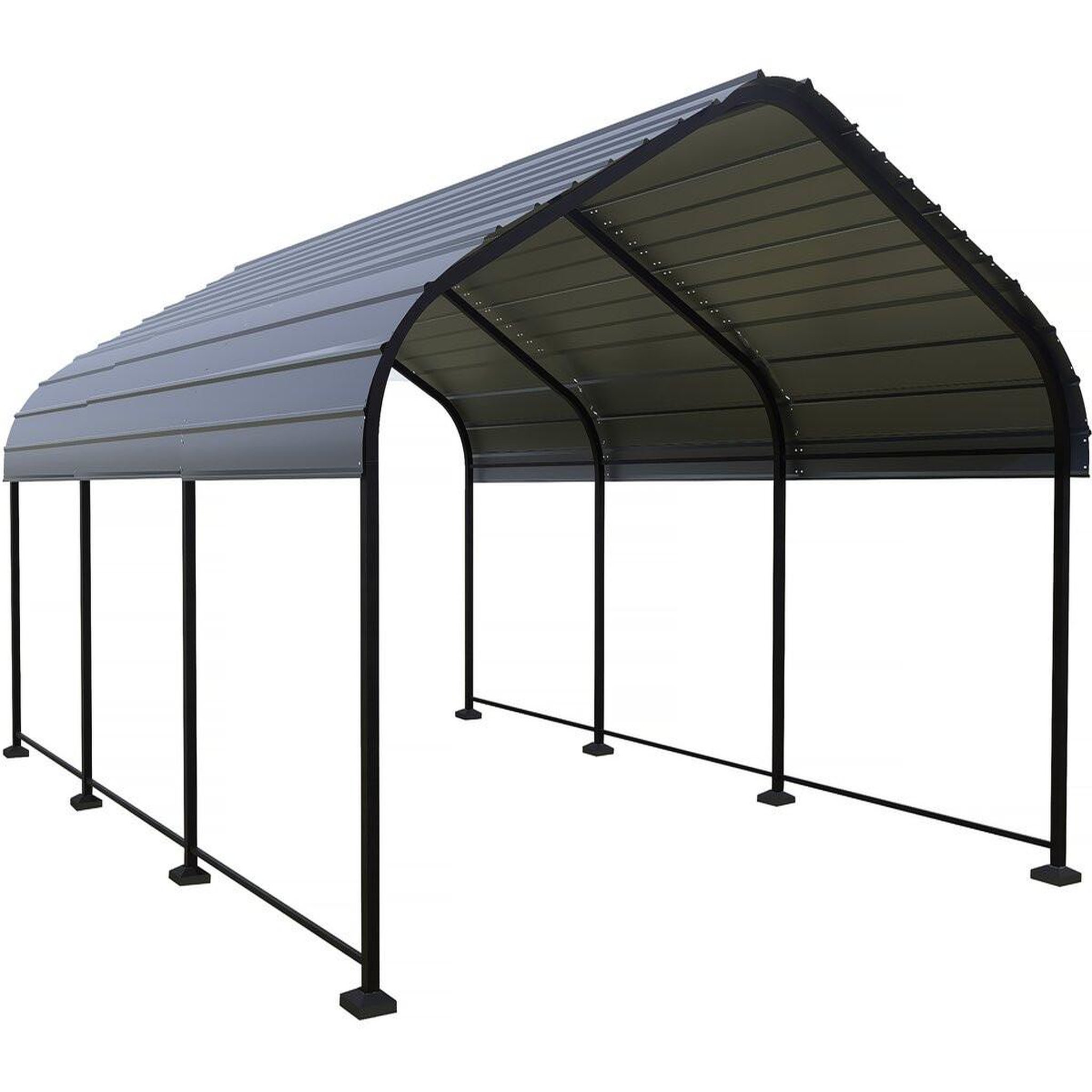 Habitat et Jardin Carport abri de voiture en métal  phoenix  - 13,5 m² - gris