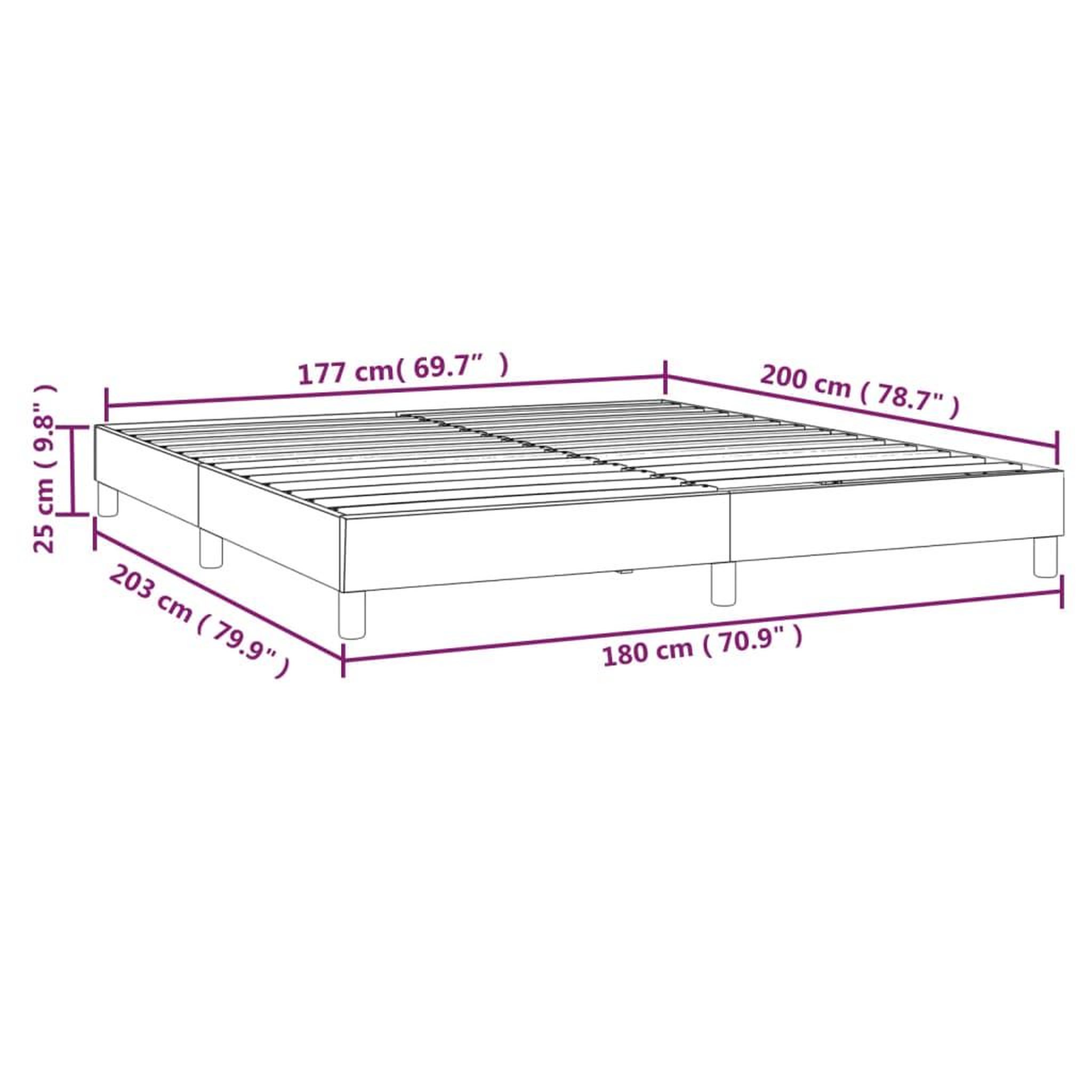 Voir la diapositive 6 : VIDAXL Cadre de lit sans matelas marron fonce 180x200 cm tissu