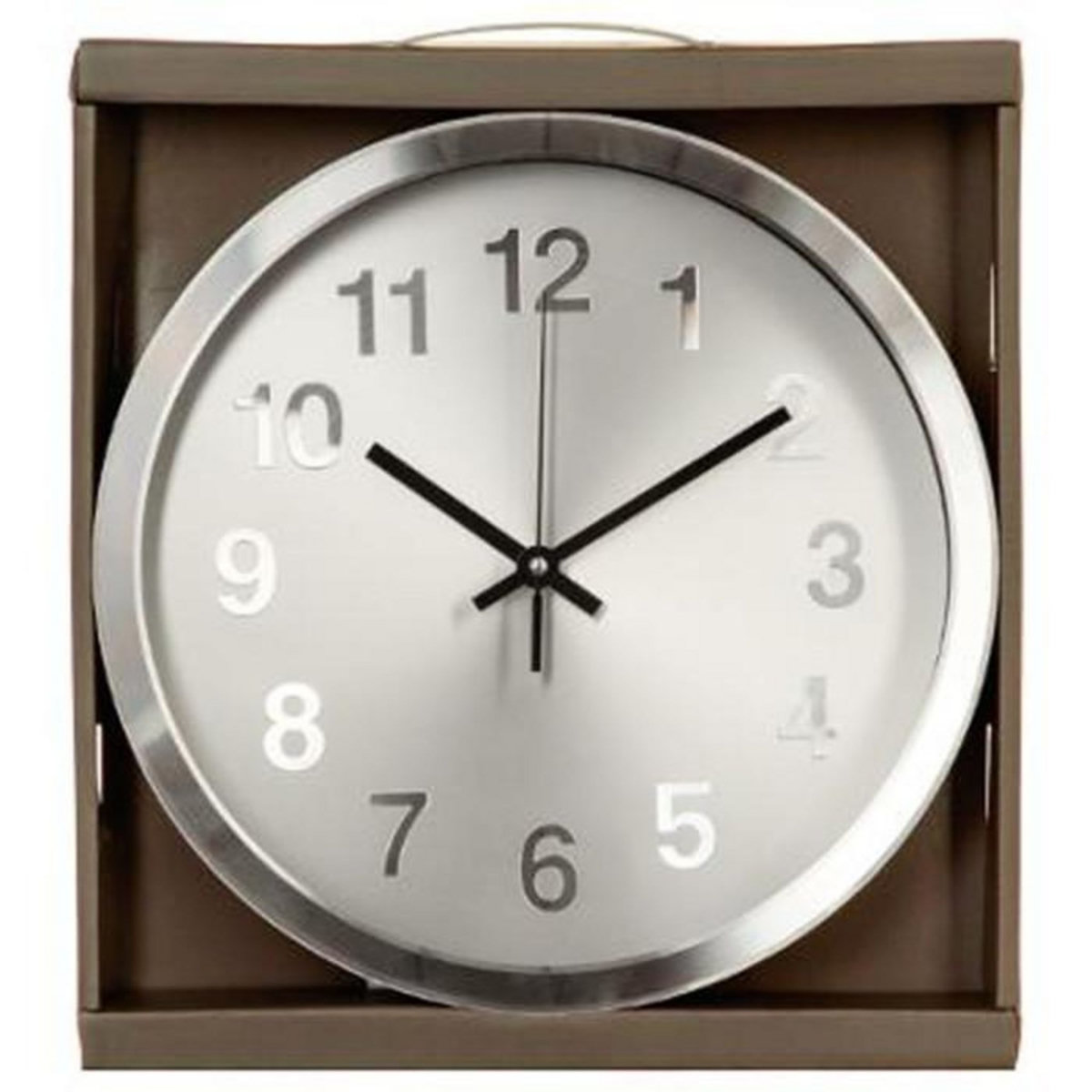 ATMOSPHERA Horloge Murale Design  Aluminium  30cm Gris