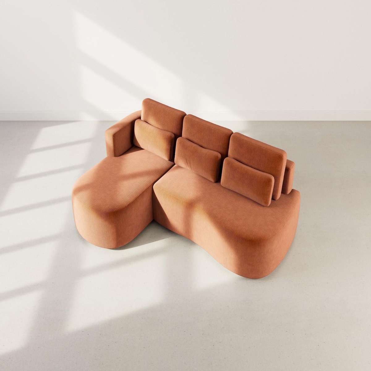 LISA DESIGN Mahina - canapé d'angle gauche 4 places convertible avec coffre en velours côtelé