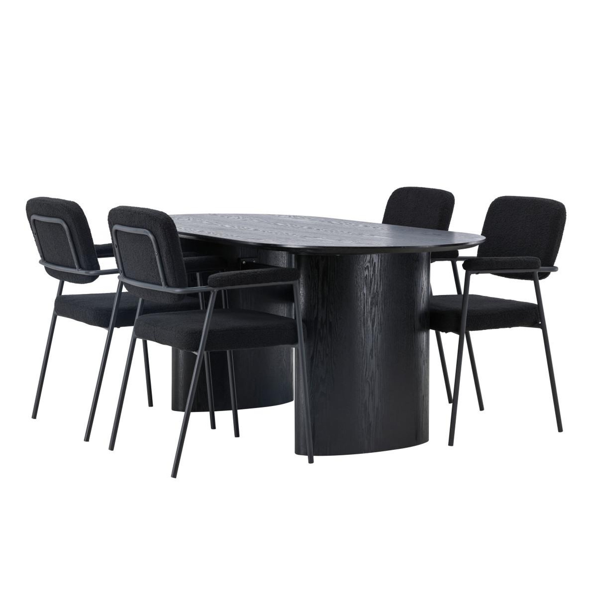 Voir la diapositive 5 : Paris Prix Ensemble table à manger & 4 chaises  isolde & yesterday  180cm noir