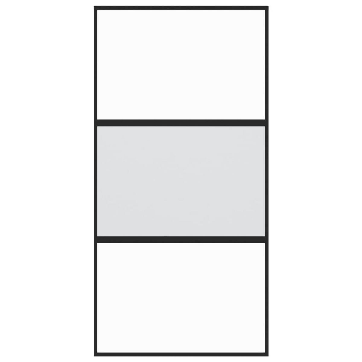 VIDAXL Porte coulissante noir 102,5x205 cm verre trempe aluminium