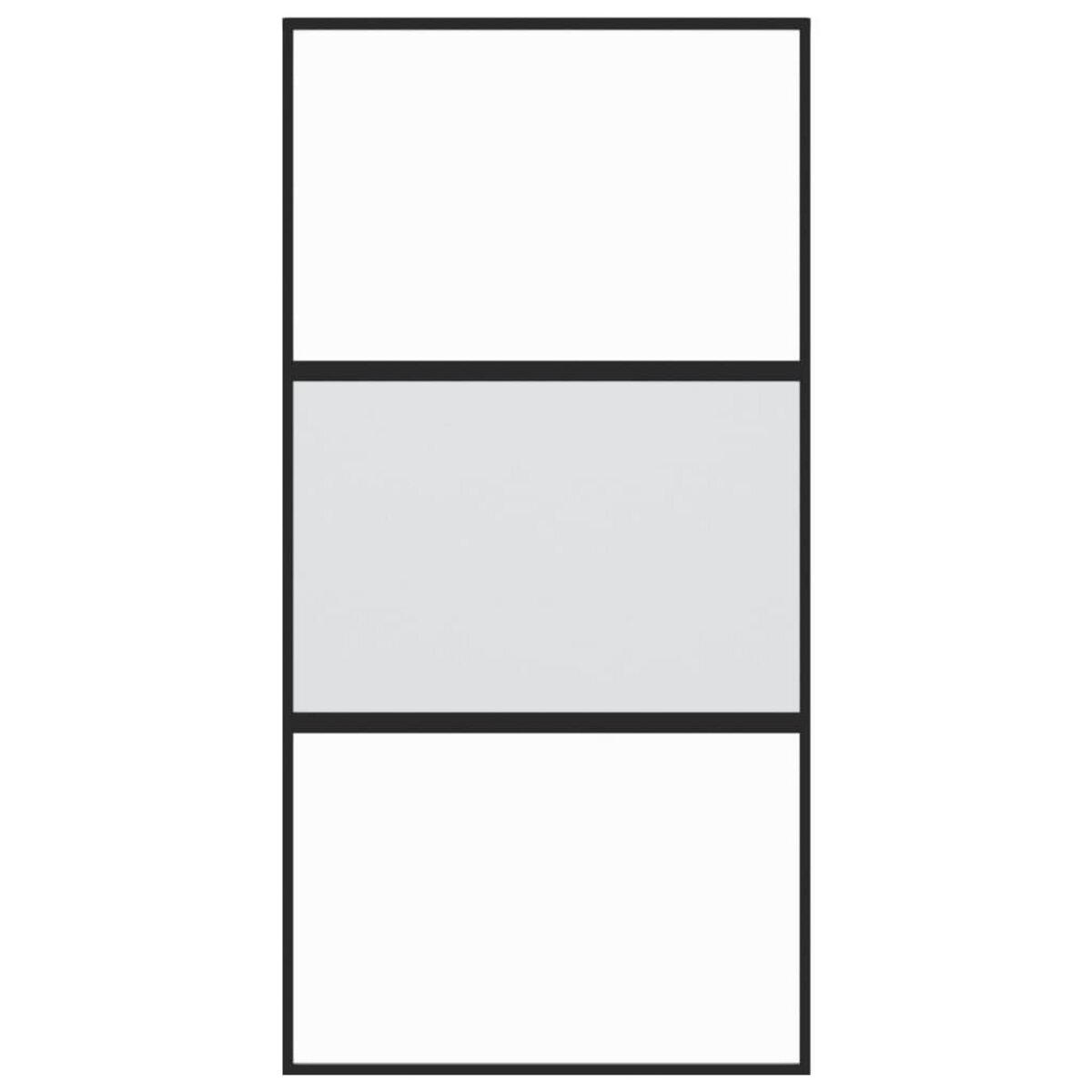 VIDAXL Porte coulissante noir 102,5x205 cm verre trempe aluminium