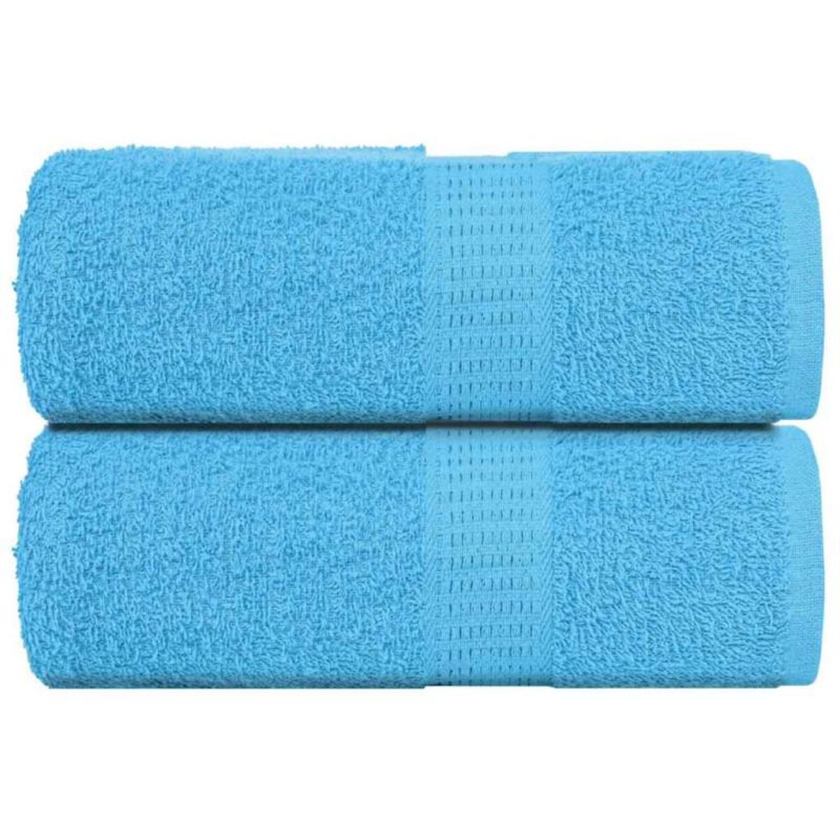 VIDAXL Serviettes de visage 2 pcs turquoise 30x30cm 360g m² 100% coton