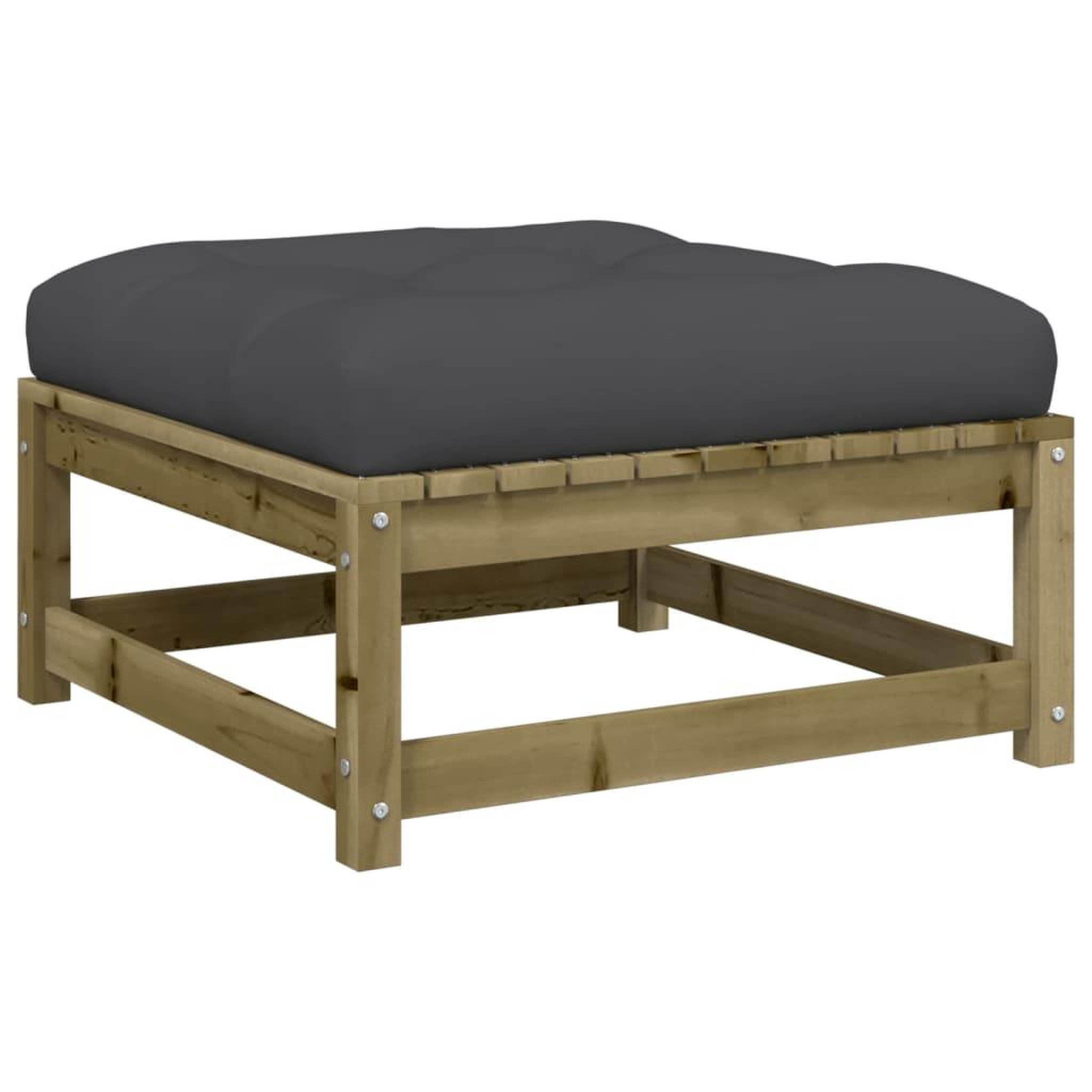 Voir la diapositive 5 : VIDAXL Repose-pieds de jardin avec coussins lot de 2 bois pin impregne