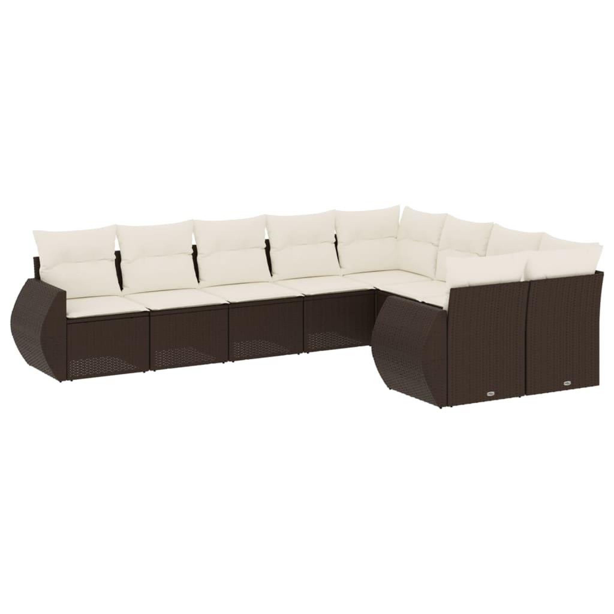 Voir la diapositive 2 : VIDAXL Salon de jardin avec coussins 9 pcs marron resine tressee