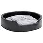 Voir la diapositive 2 : VIDAXL Lit pour chiens Noir et gris 79x70x19 cm Peluche et similicuir