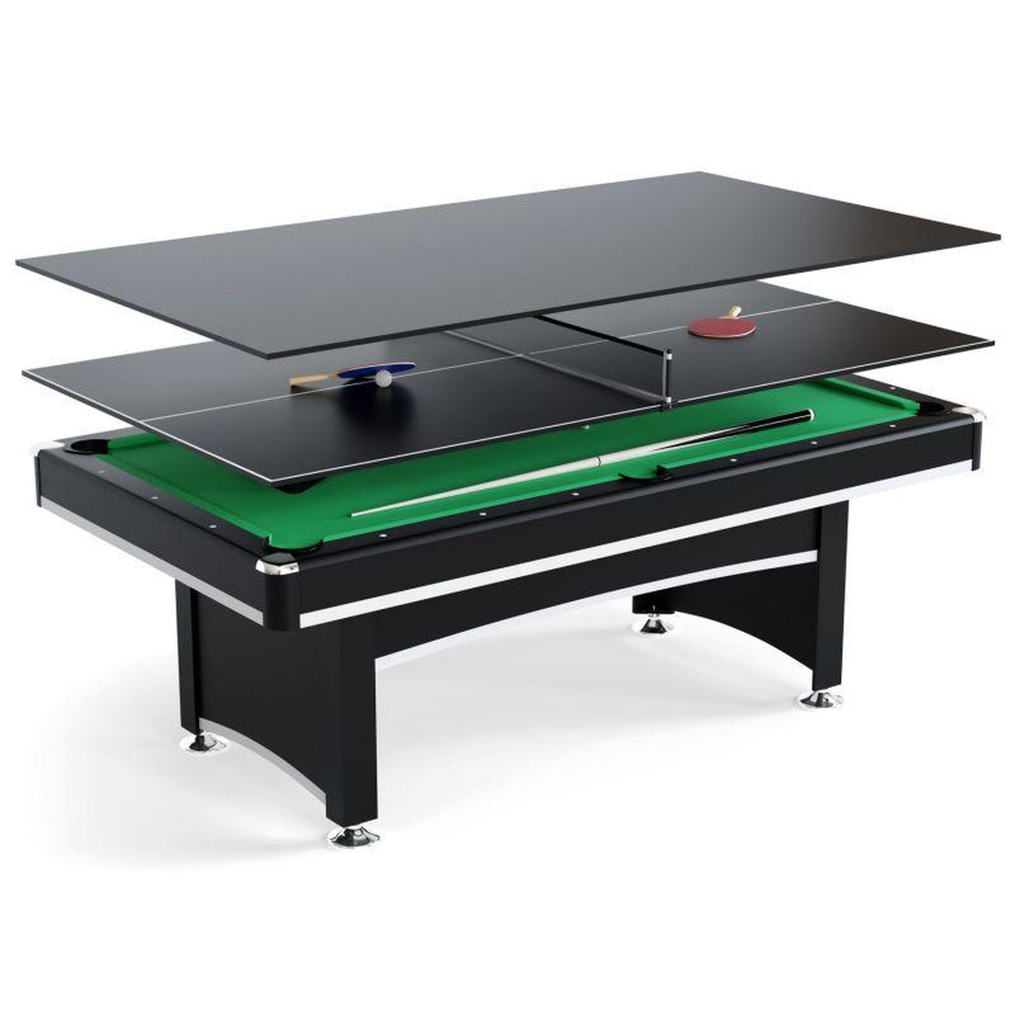 Voir la diapositive 1 : SOKKER Table multi jeux 3 en 1 APOLLON Billard, Ping-Pong, Plateau Dînatoire - avec accessoires
