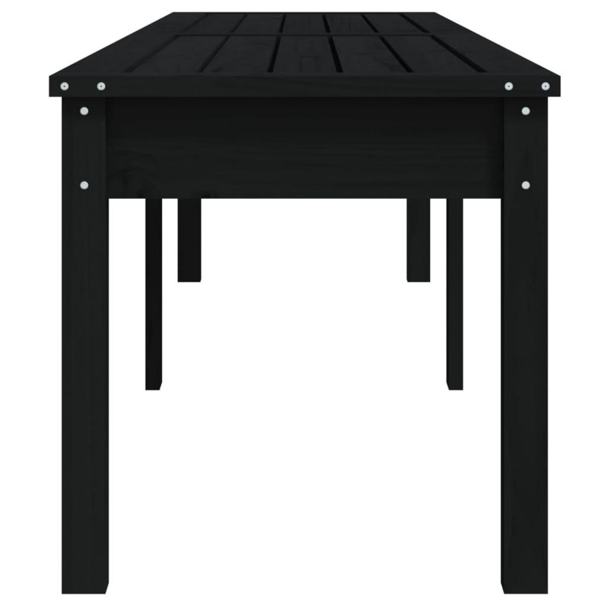 VIDAXL Banc de jardin a 2 places noir 203,5x44x45cm bois massif de pin