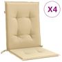Voir la diapositive 2 : VIDAXL Coussins de chaise a dossier bas lot de 4 beige melange tissu