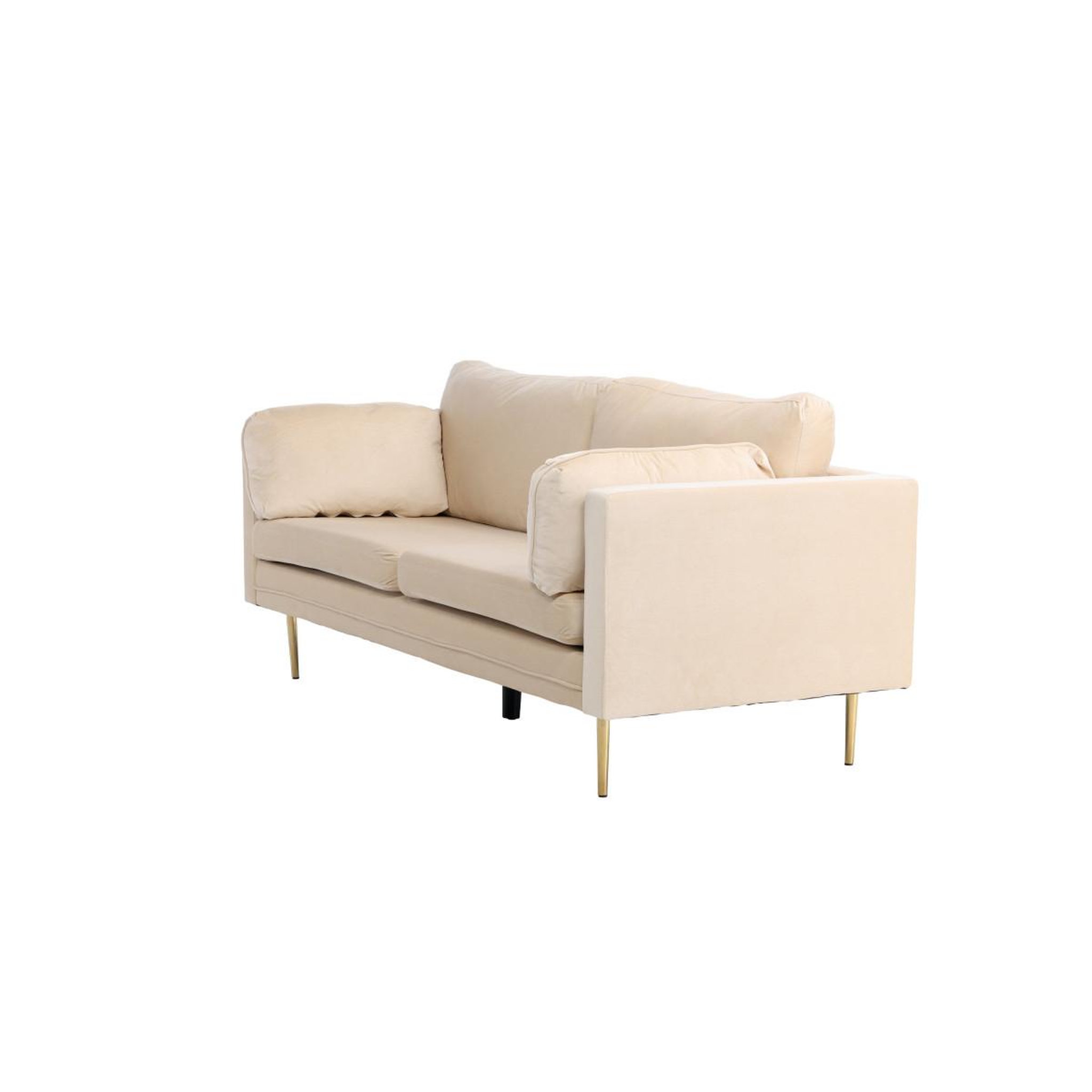 Voir la diapositive 4 : Paris Prix Canapé 3 places en velours  boom  203cm beige & or