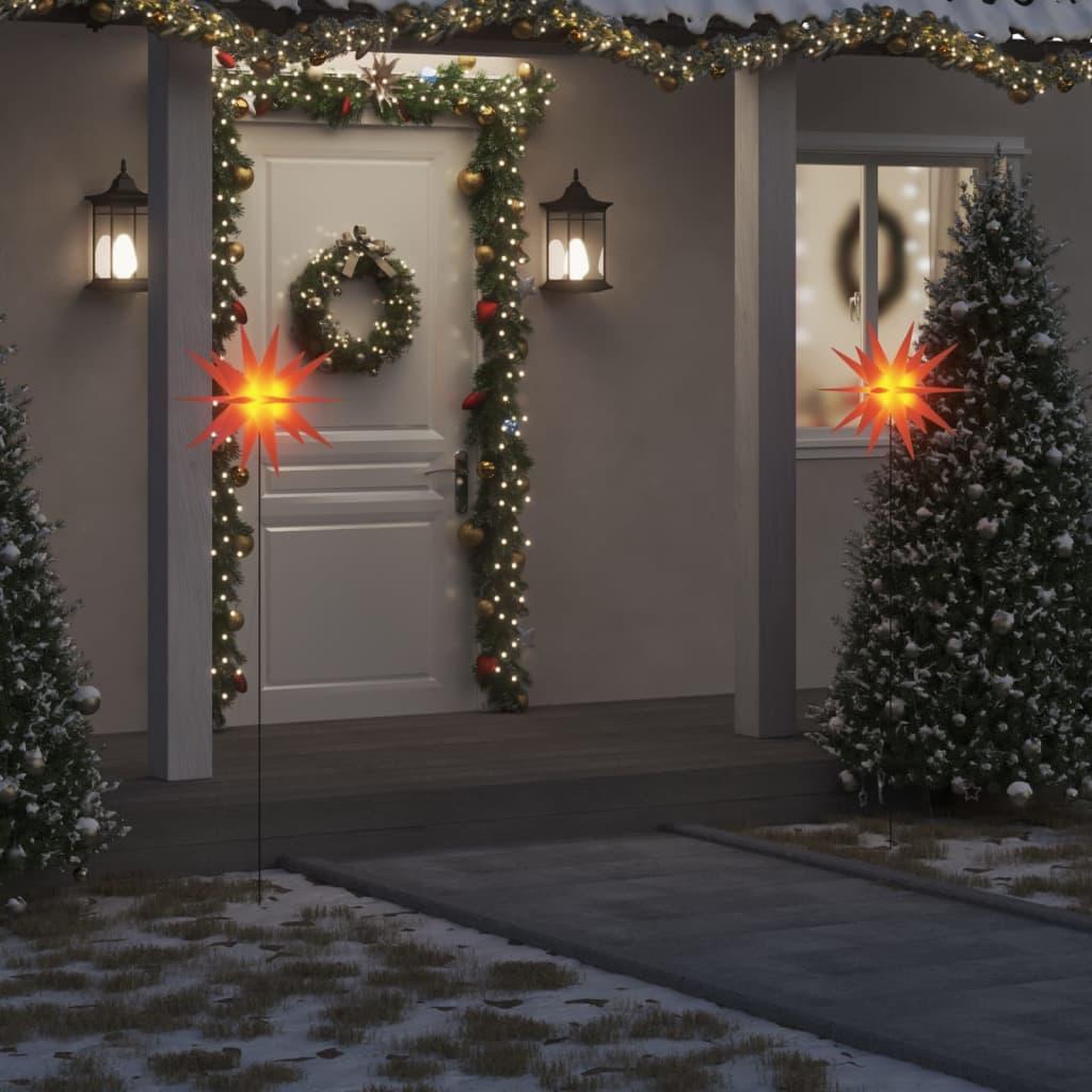 VIDAXL Lumiere de Noël avec piquet LED pliable rouge 57 cm
