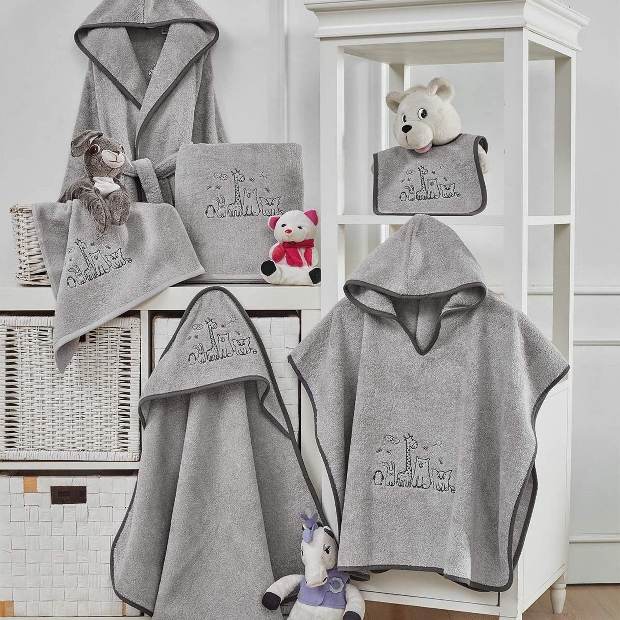Voir la diapositive 3 : Sensei Maison Ensemble enfant 1 serviette de toilette + 1 drap de bain BABY JUNGLE