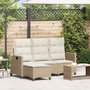 Voir la diapositive 1 : VIDAXL Canape de jardin inclinable coussins forme de L beige polyrotin