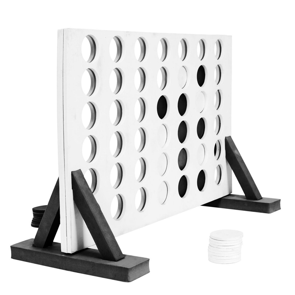 TOILINUX Jeu d'extérieur 4x4 grand format - Blanc et noir