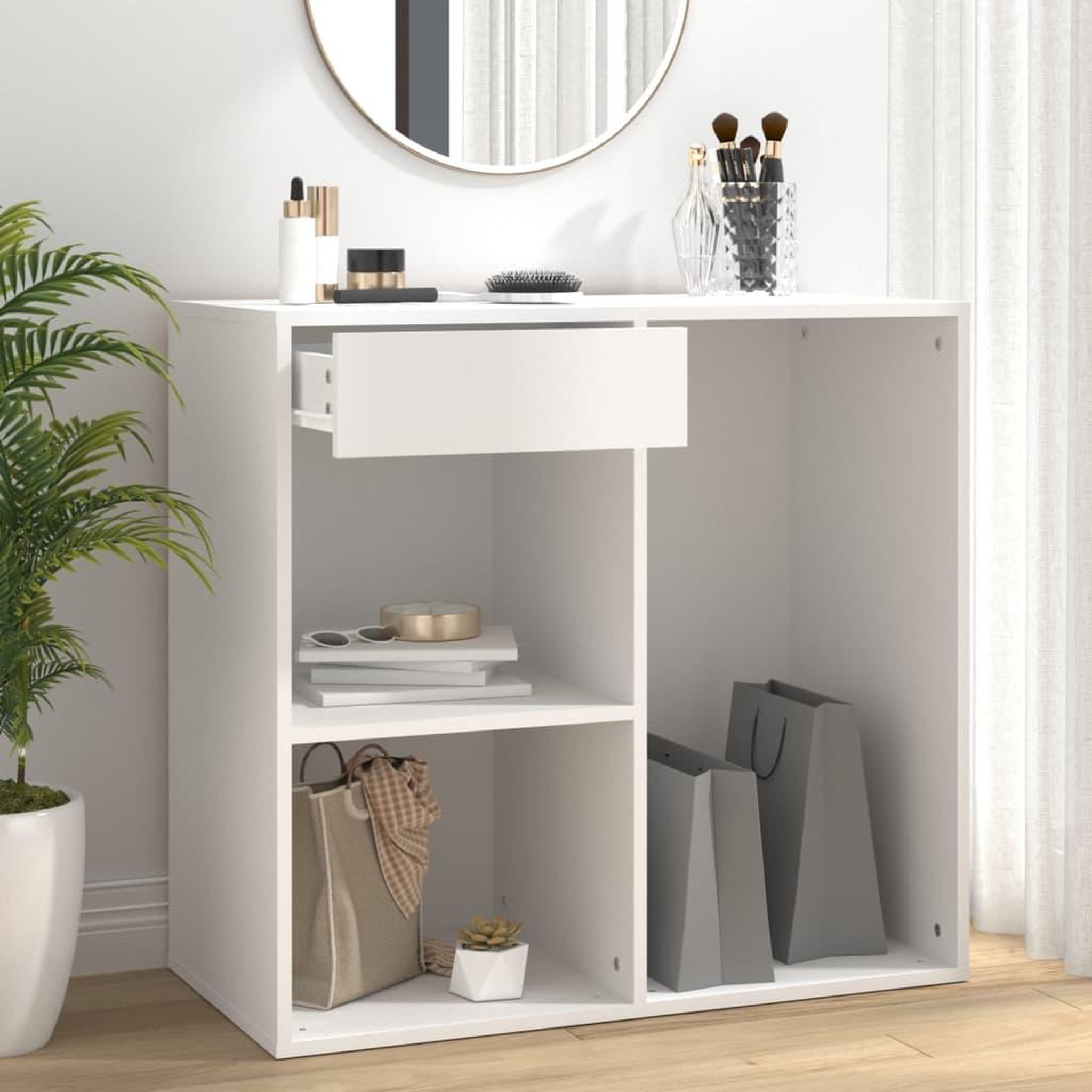 Voir la diapositive 1 : VIDAXL Armoire a cosmetiques Blanc 80x40x75 cm Bois d'ingenierie