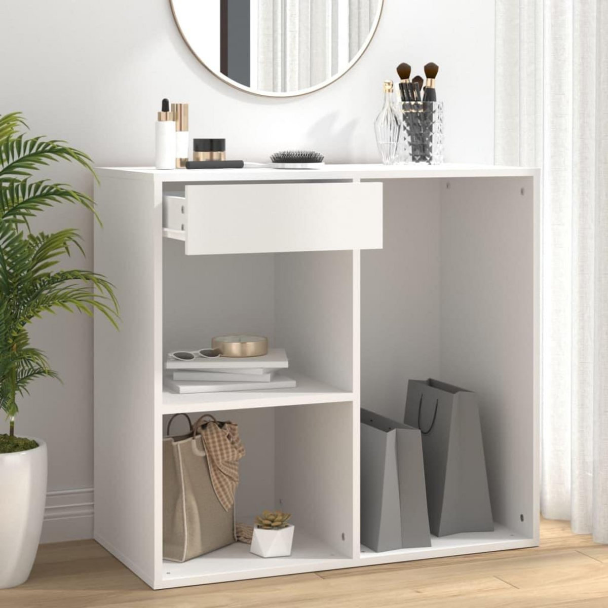 VIDAXL Armoire a cosmetiques Blanc 80x40x75 cm Bois d'ingenierie