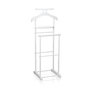 Voir la diapositive 1 : IDIMEX Valet de chambre MEDINA chevalet de nuit double portant pour vêtements, en MDF et métal laqué blanc