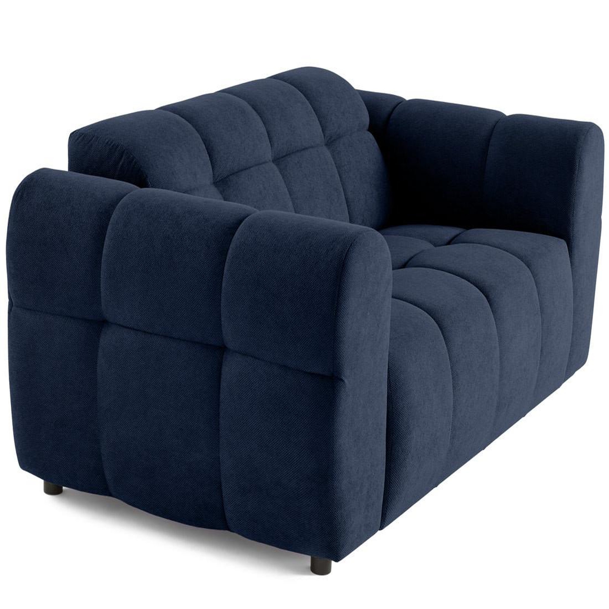 Voir la diapositive 2 : BEST MOBILIER Ray - canapé droit 2 places en tissu texturé