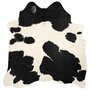 VIDAXL Tapis en peau de vache veritable Noir et blanc 150 x 170 cm