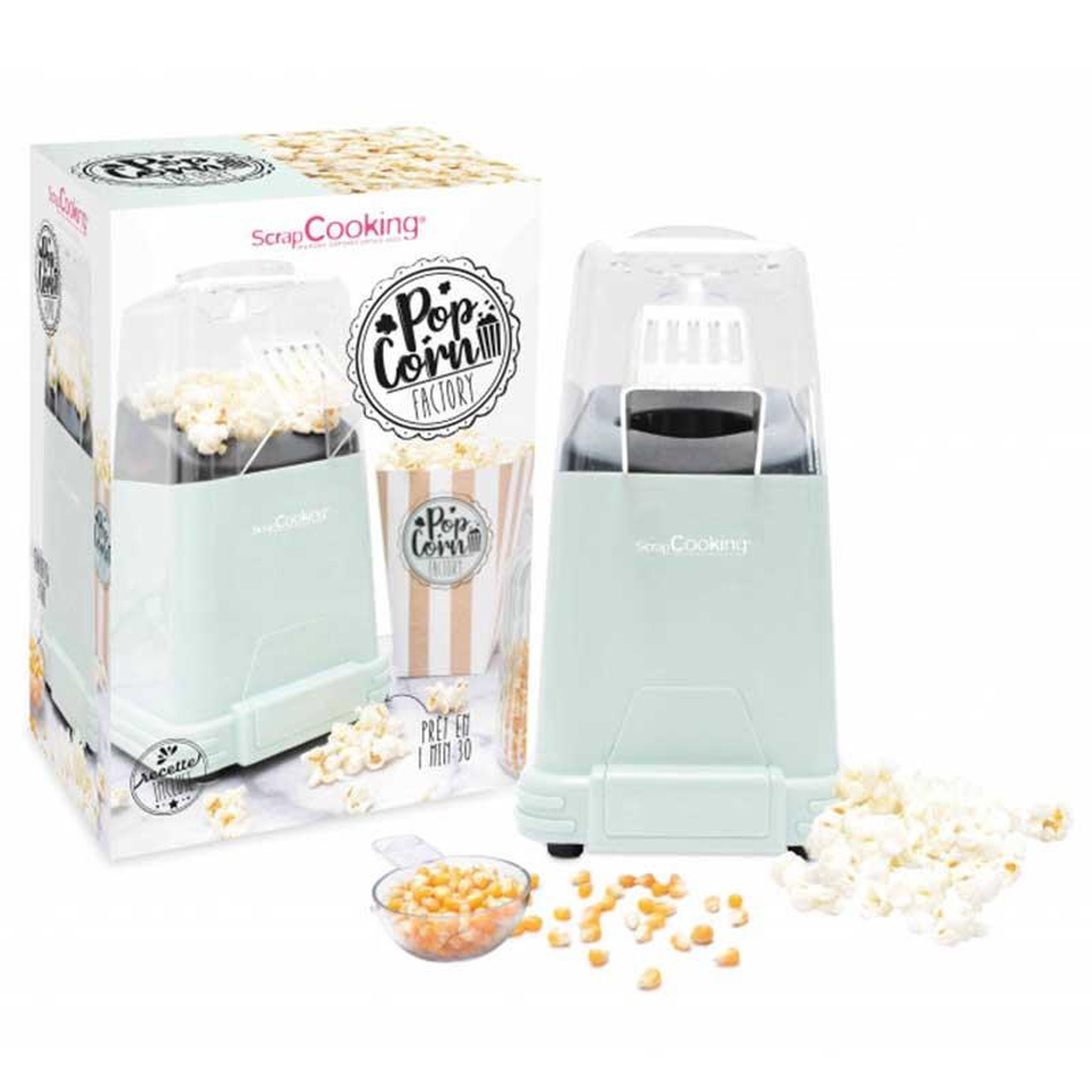 Voir la diapositive 3 : SCRAPCOOKING Appareil à pop-corn 1100w vert tendre - 3898