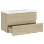 Voir la diapositive 4 : VIDAXL Armoire d'evier et lavabo integre Chene sonoma Bois ingenierie