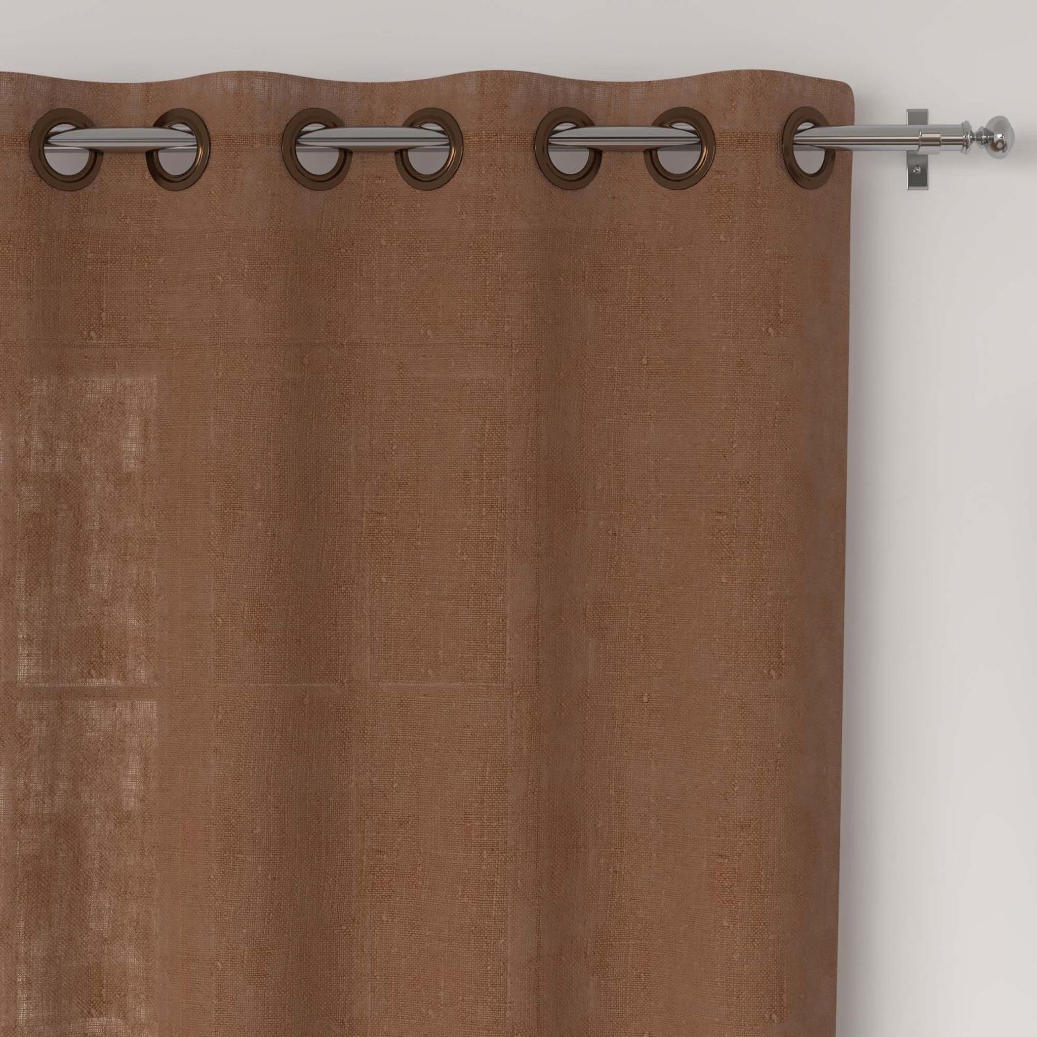 SOLEIL D'OCRE Voile à oeillets lin coton 135x250 cm LINO, par Soleil d'Ocre. Coloris disponibles : Beige, Marron
