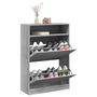 Voir la diapositive 4 : VIDAXL Armoire a chaussures 2 tiroirs rabattables sonoma gris